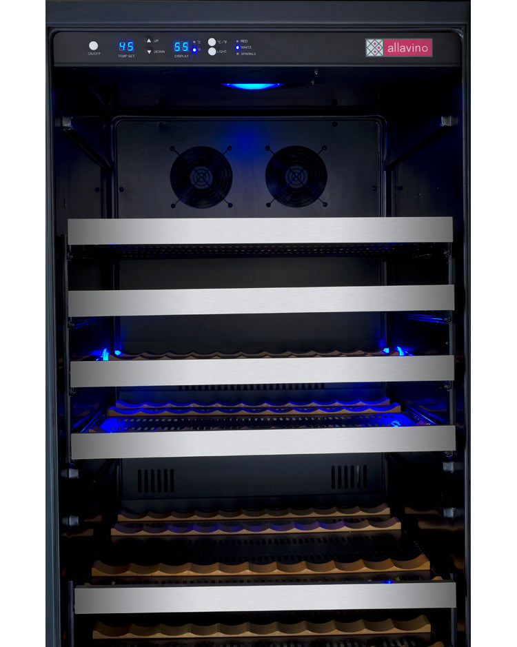 Allavino FlexCount II Tru-Vino 354 Bottle Dual Zone Stainless Steel Side-by-Side Wine Refrigerator