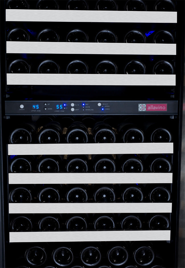 Allavino FlexCount II Tru-Vino 344 Bottle Four-Zone Stainless Steel Side-by-Side Wine Refrigerator