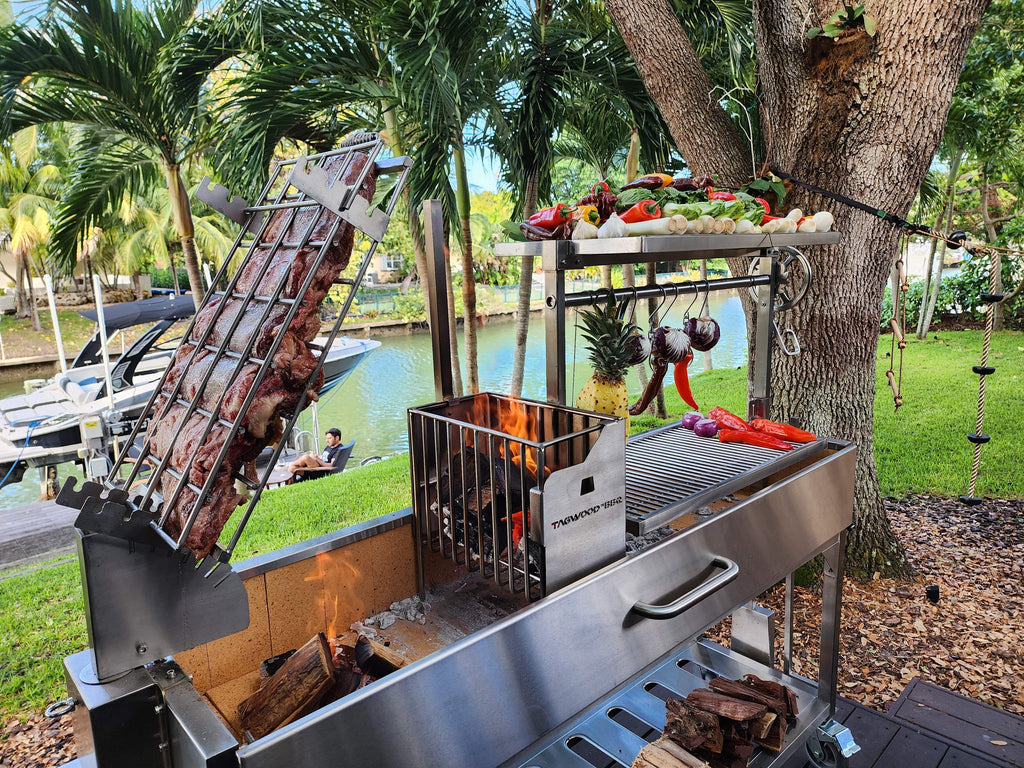 Tagwood BBQ06SS Argentine Santa Maria Grill – with 360° Rotating Clamp Grill