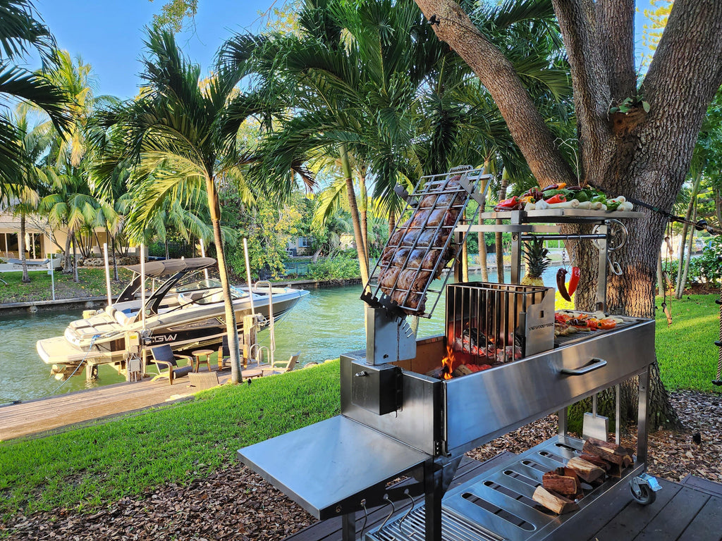 Tagwood BBQ06SS Argentine Santa Maria Grill – with 360° Rotating Clamp Grill