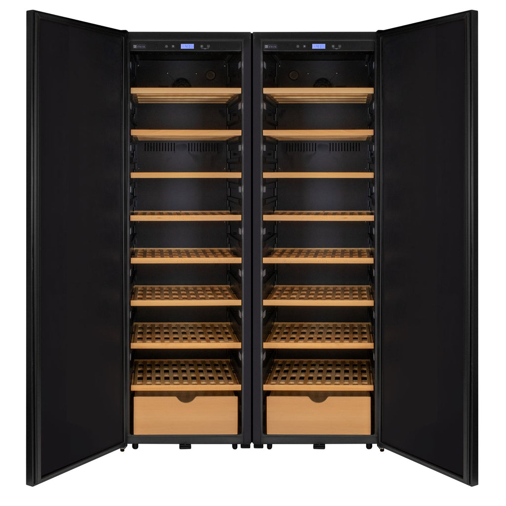 Allavino 76.5" Tall Side-by-Side Wine Vault with Solid Black Doors