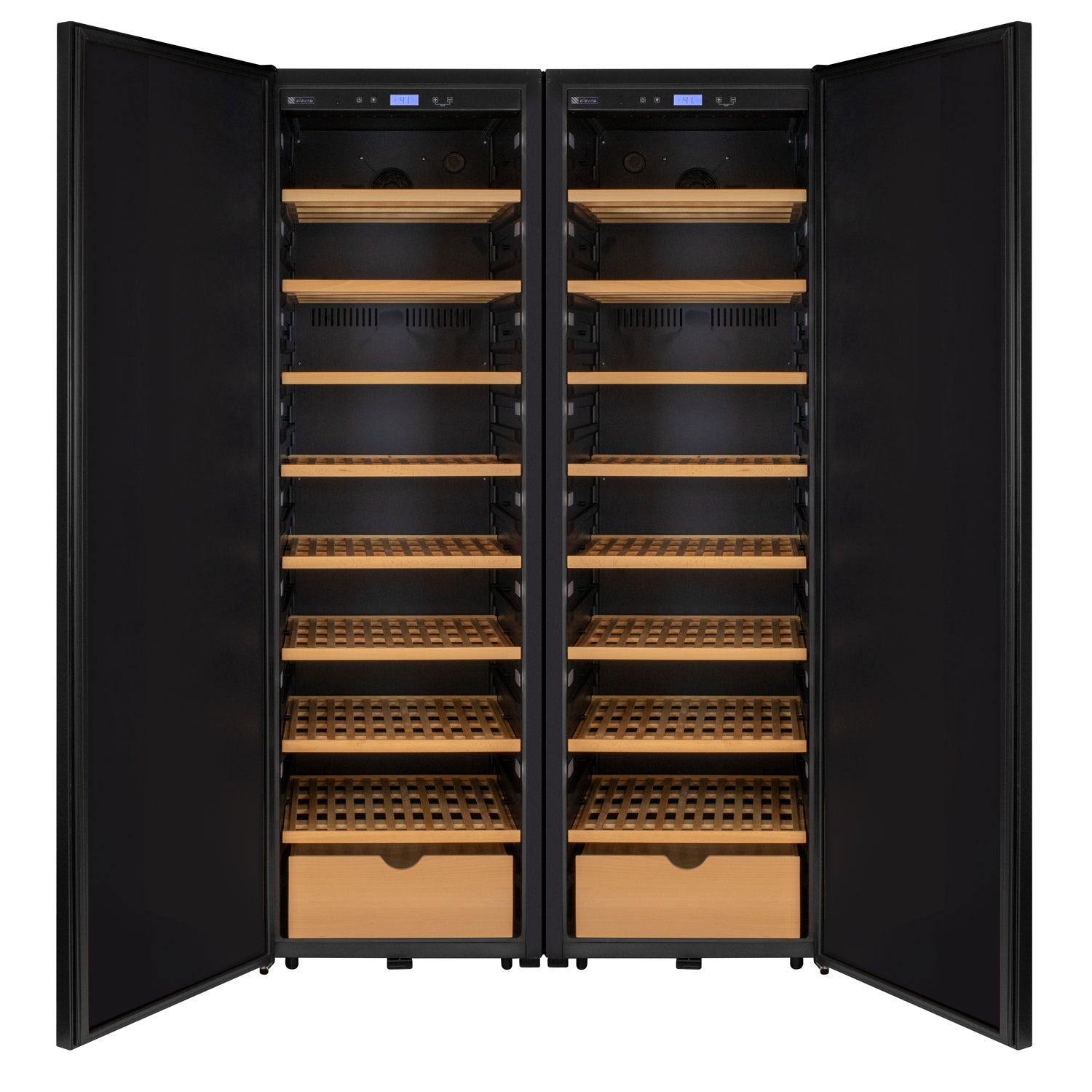 Allavino 76.5" Tall Side-by-Side Wine Vault with Solid Black Doors