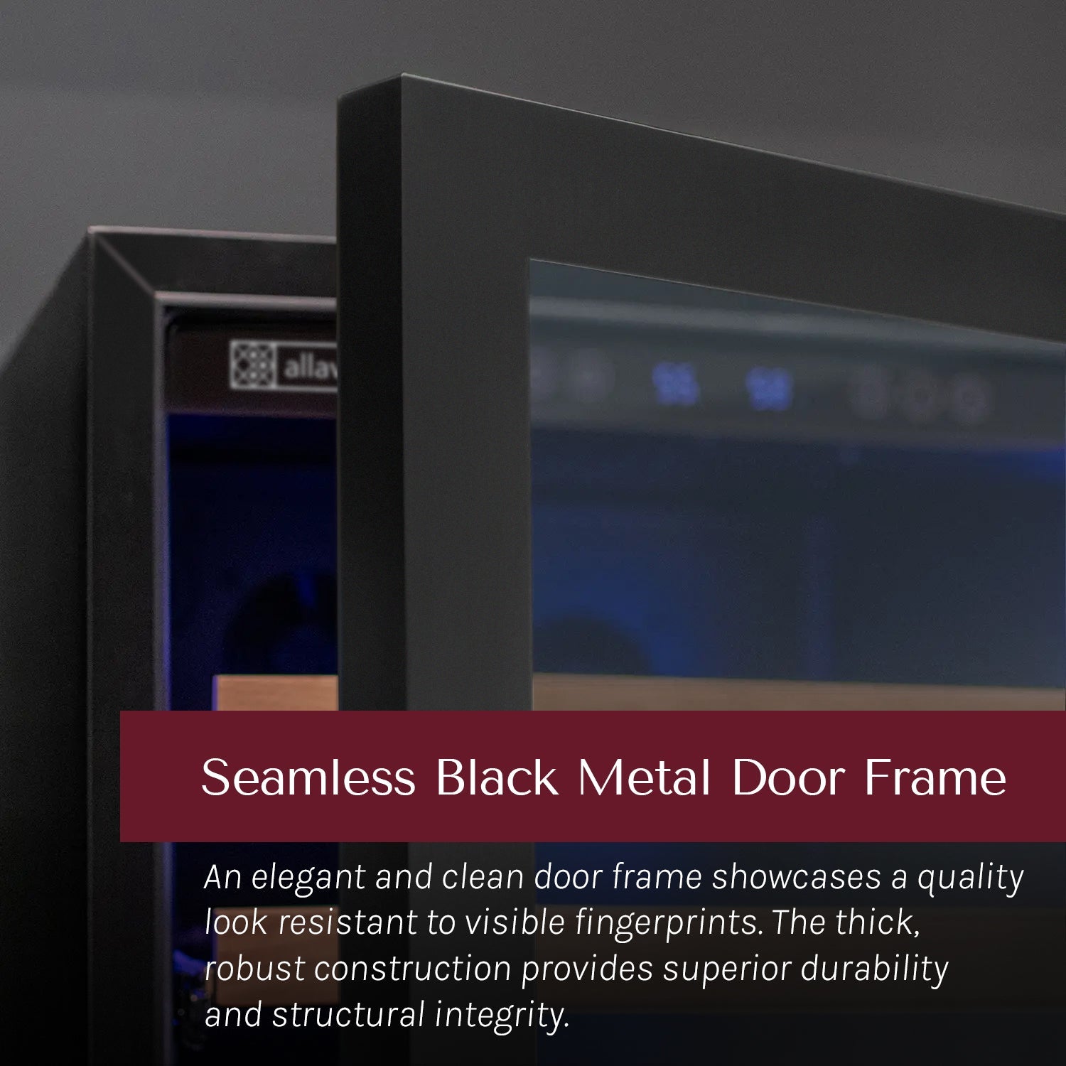 Allavino Reserva Series 308 Bottle 71" Tall Four Zone Black Metal Side-by-Side Wine Refrigerator