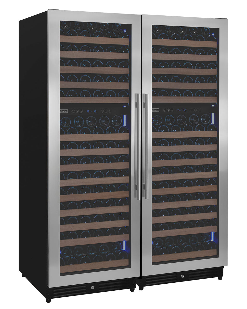 Allavino Reserva Series 344 Bottle Four Zone Built-In Side-by-Side Wine Refrigerator with Stainless Steel Doors