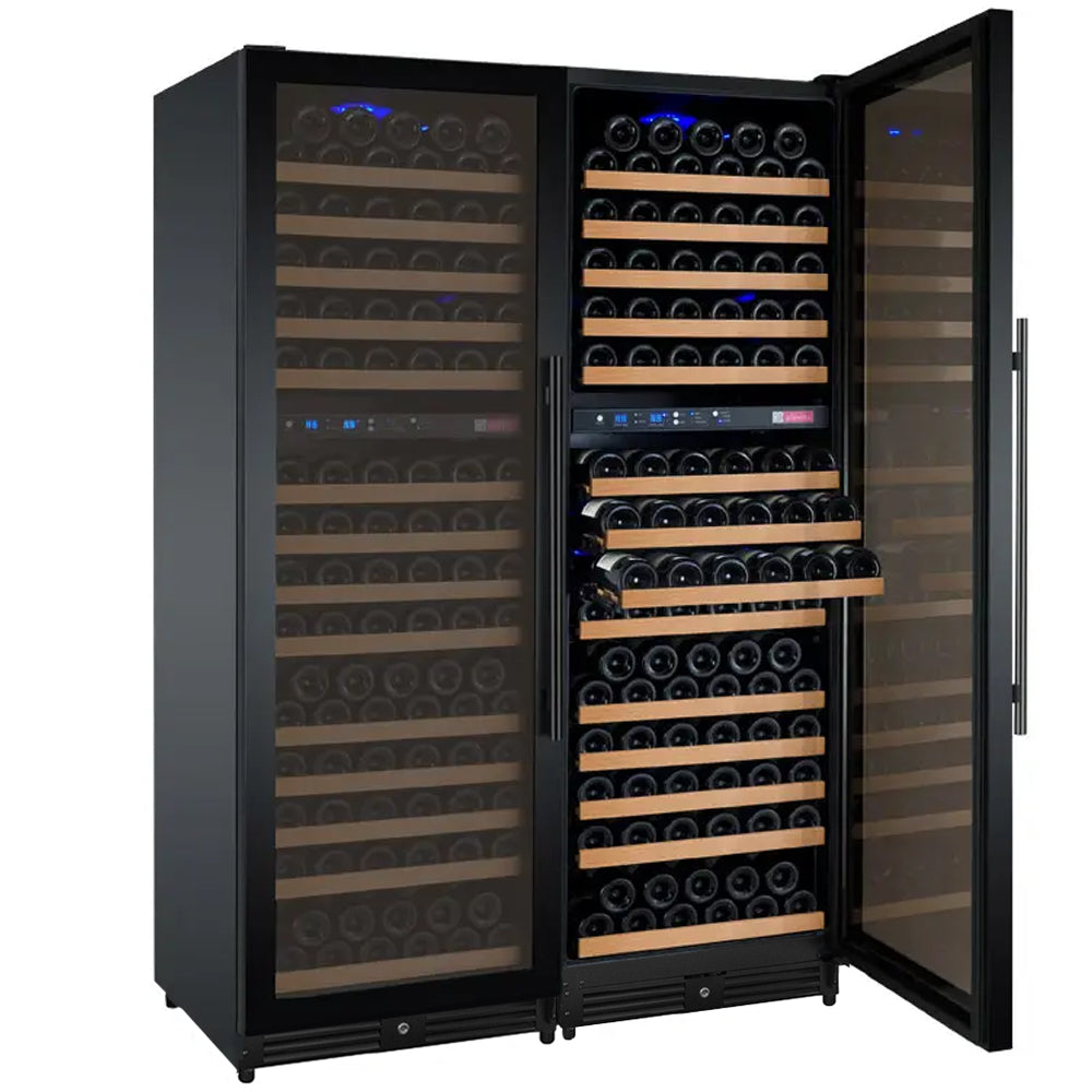 Allavino FlexCount II Tru-Vino 344 Bottle Four Zone Black Side-by-Side Wine Refrigerator