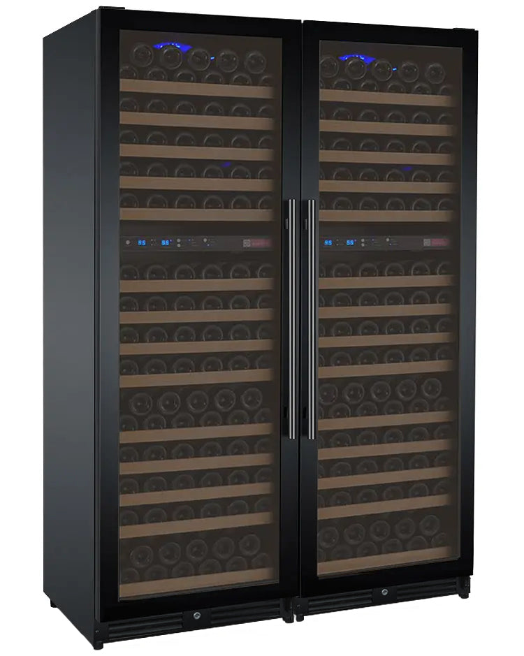 Allavino FlexCount II Tru-Vino 344 Bottle Four Zone Black Side-by-Side Wine Refrigerator