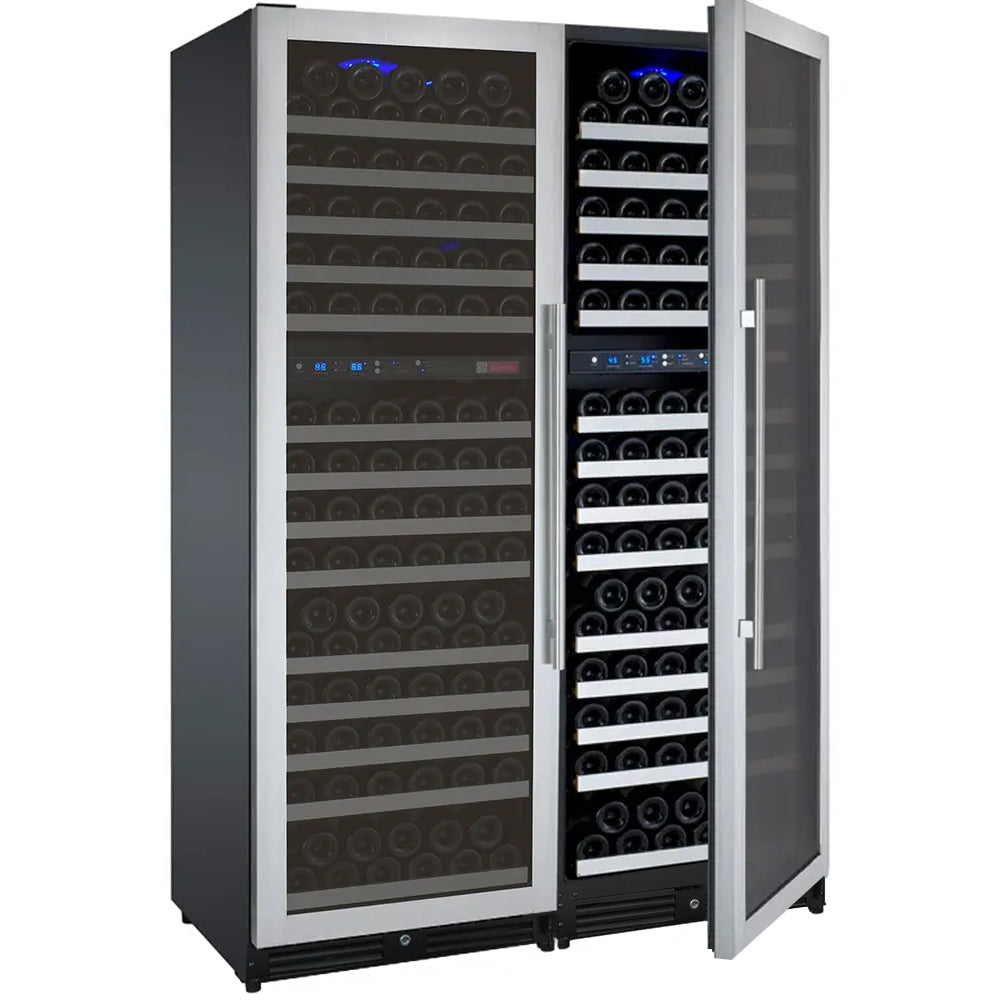 Allavino FlexCount II Tru-Vino 344 Bottle Four-Zone Stainless Steel Side-by-Side Wine Refrigerator