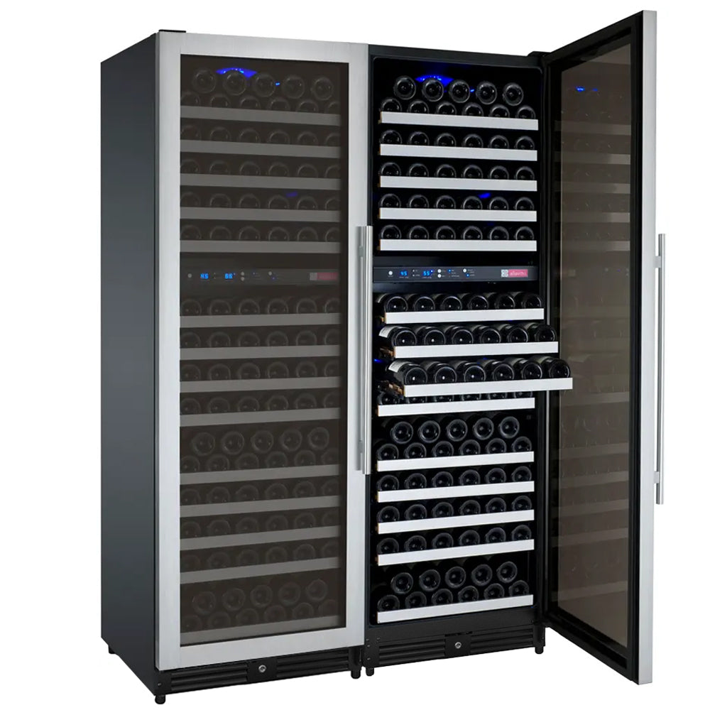 Allavino FlexCount II Tru-Vino 344 Bottle Four-Zone Stainless Steel Side-by-Side Wine Refrigerator