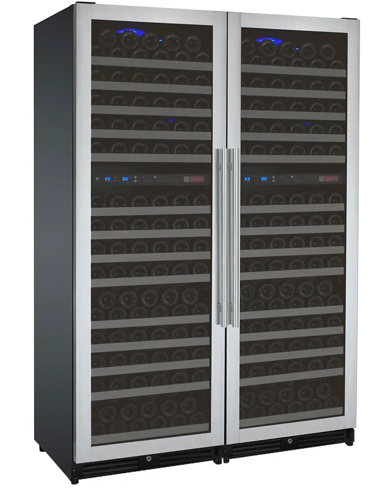 Allavino FlexCount II Tru-Vino 344 Bottle Four-Zone Stainless Steel Side-by-Side Wine Refrigerator