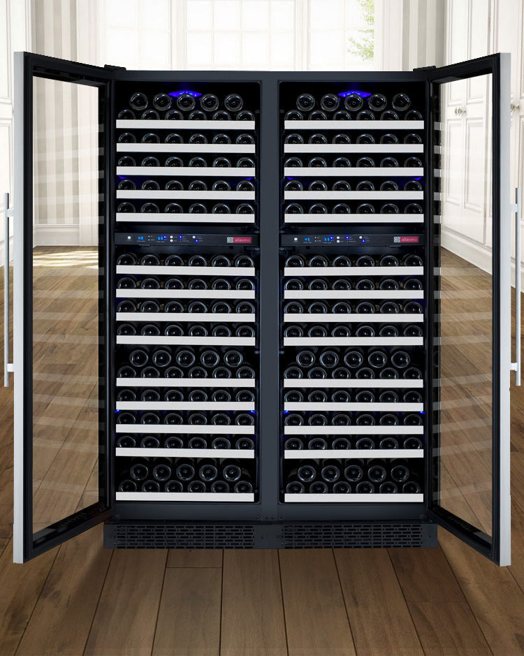 Allavino FlexCount II Tru-Vino 344 Bottle Four-Zone Stainless Steel Side-by-Side Wine Refrigerator