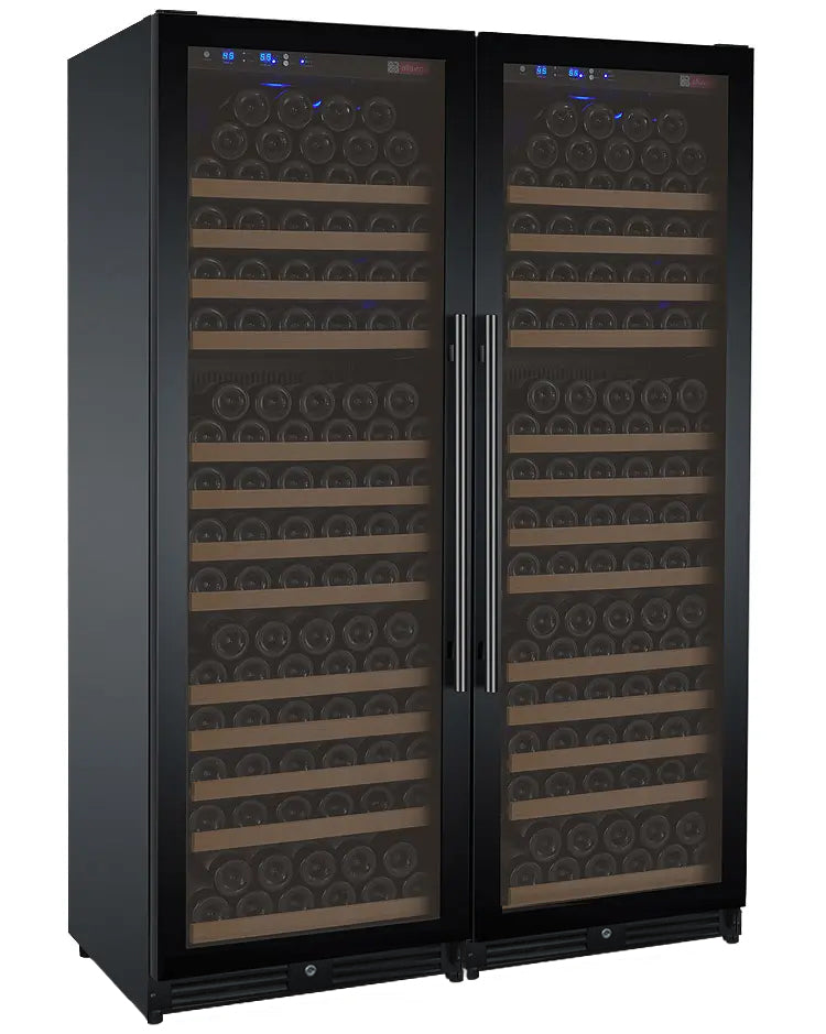 Allavino FlexCount II Tru-Vino 354 Bottle Dual Zone Black Side-by-Side Wine Refrigerator