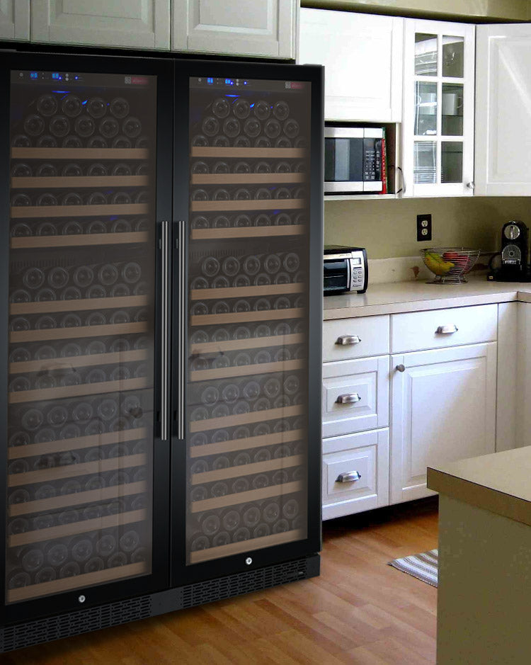 Allavino FlexCount II Tru-Vino 354 Bottle Dual Zone Black Side-by-Side Wine Refrigerator
