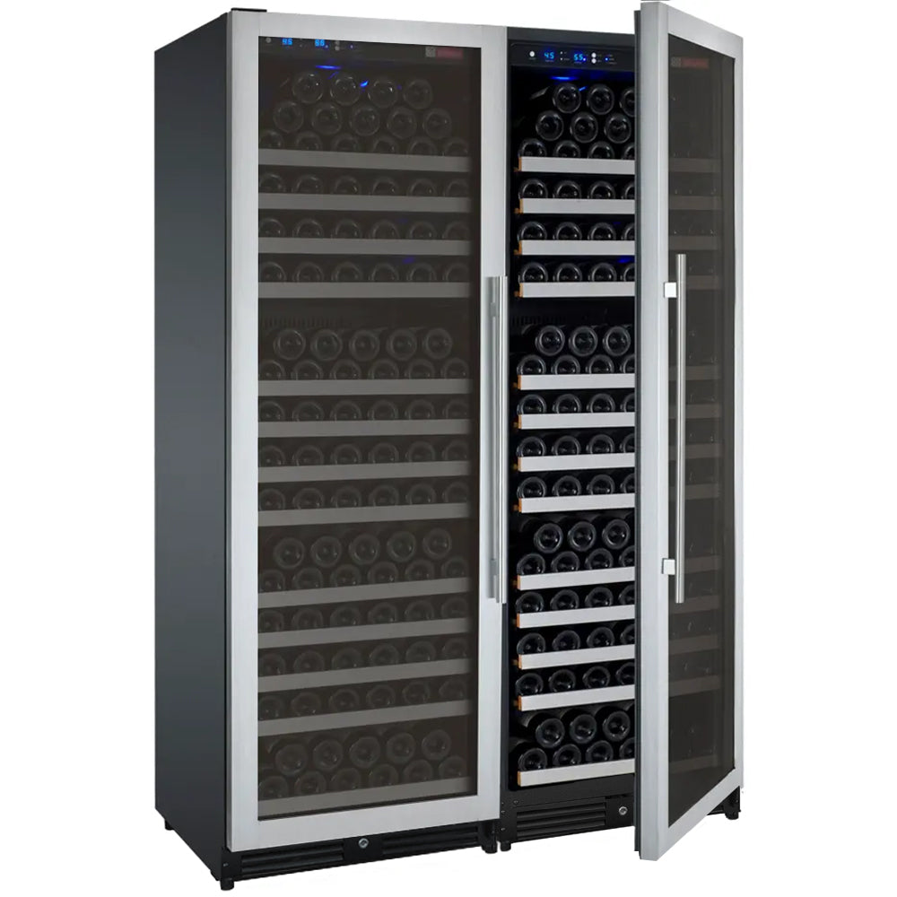 Allavino FlexCount II Tru-Vino 354 Bottle Dual Zone Stainless Steel Side-by-Side Wine Refrigerator