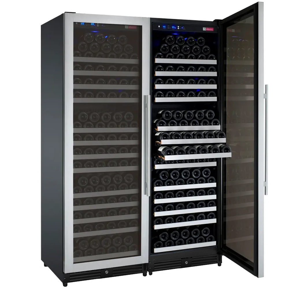 Allavino FlexCount II Tru-Vino 354 Bottle Dual Zone Stainless Steel Side-by-Side Wine Refrigerator