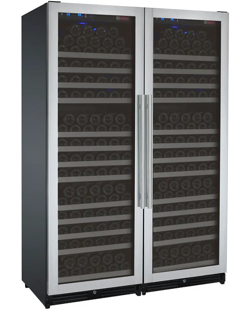 Allavino FlexCount II Tru-Vino 354 Bottle Dual Zone Stainless Steel Side-by-Side Wine Refrigerator
