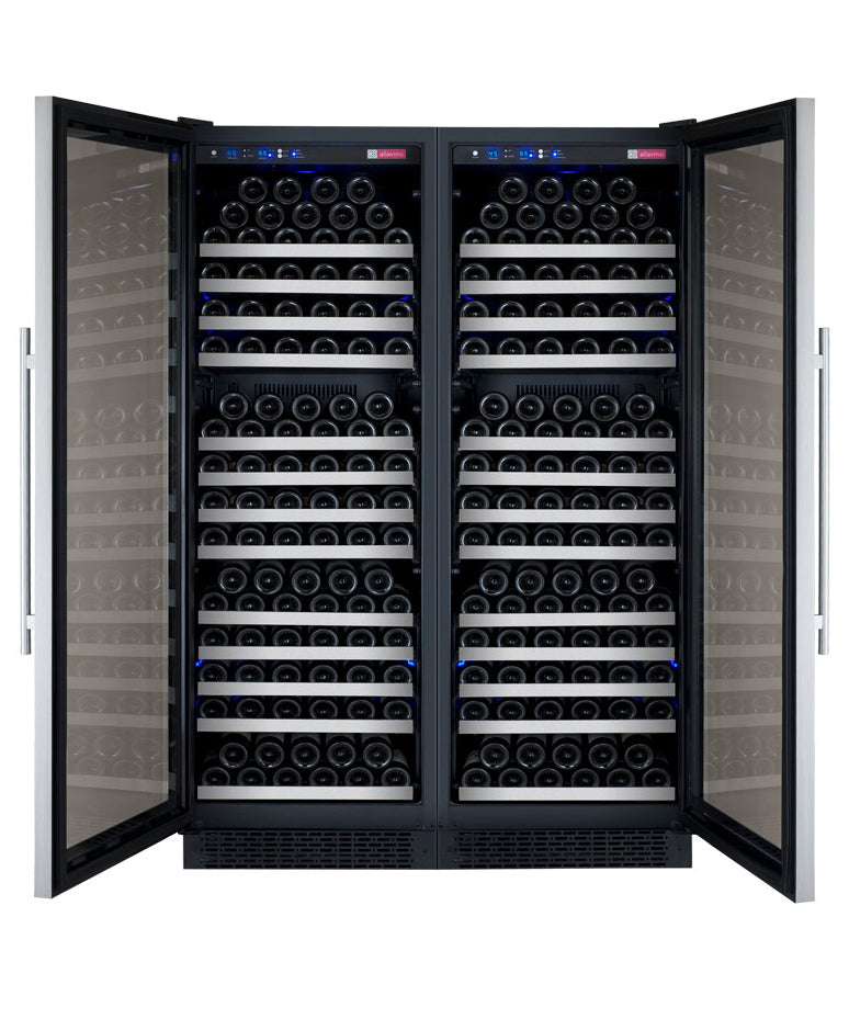 Allavino FlexCount II Tru-Vino 354 Bottle Dual Zone Stainless Steel Side-by-Side Wine Refrigerator