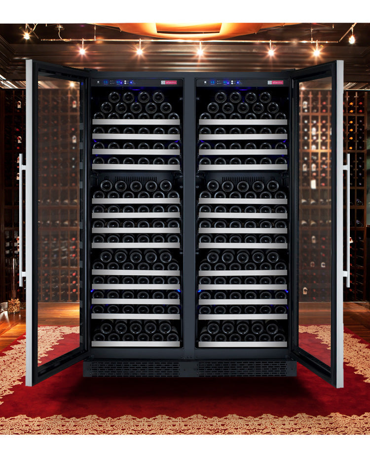 Allavino FlexCount II Tru-Vino 354 Bottle Dual Zone Stainless Steel Side-by-Side Wine Refrigerator