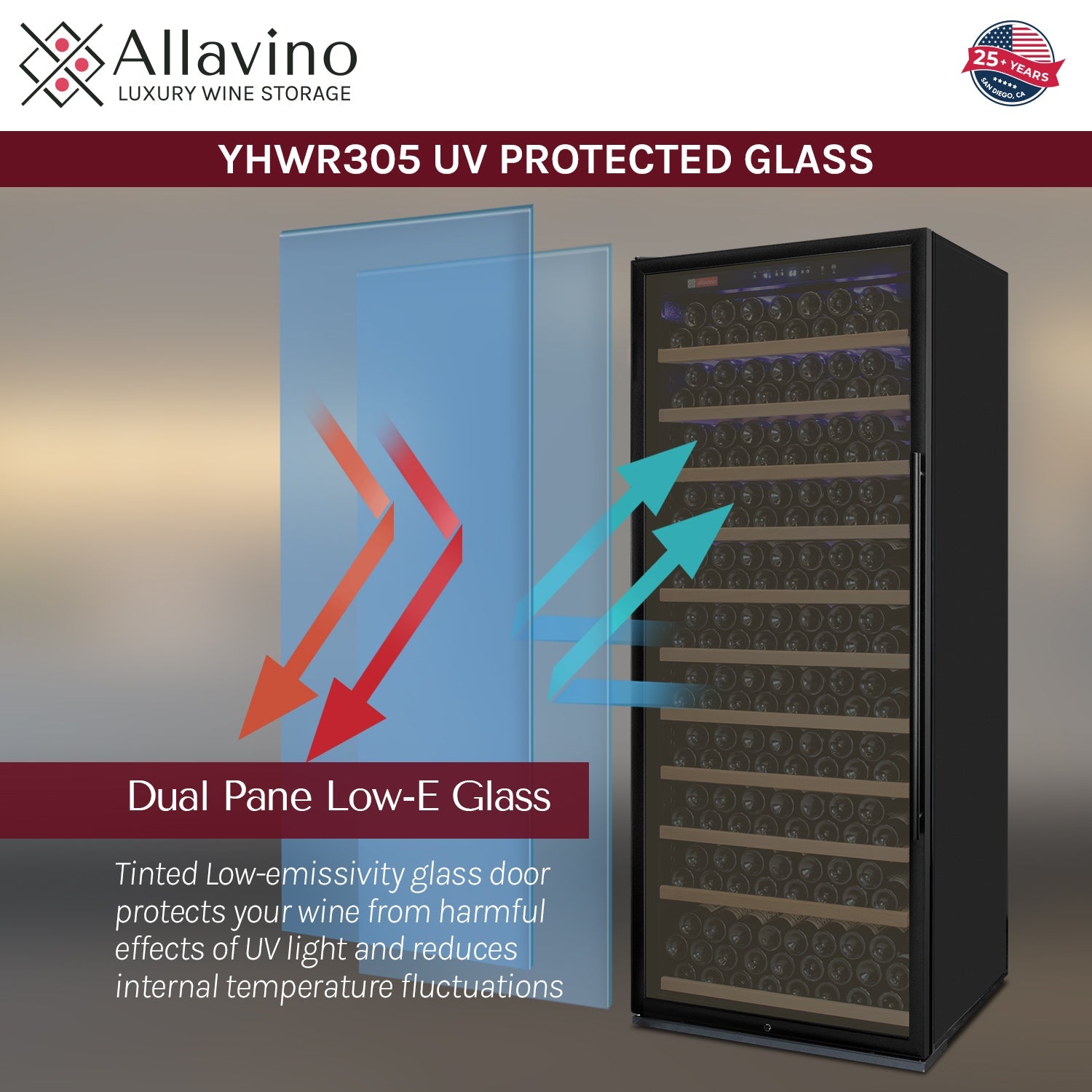 Allavino Vite II Tru-Vino 554 Bottle Dual Zone Black Side-by-Side Wine Refrigerator