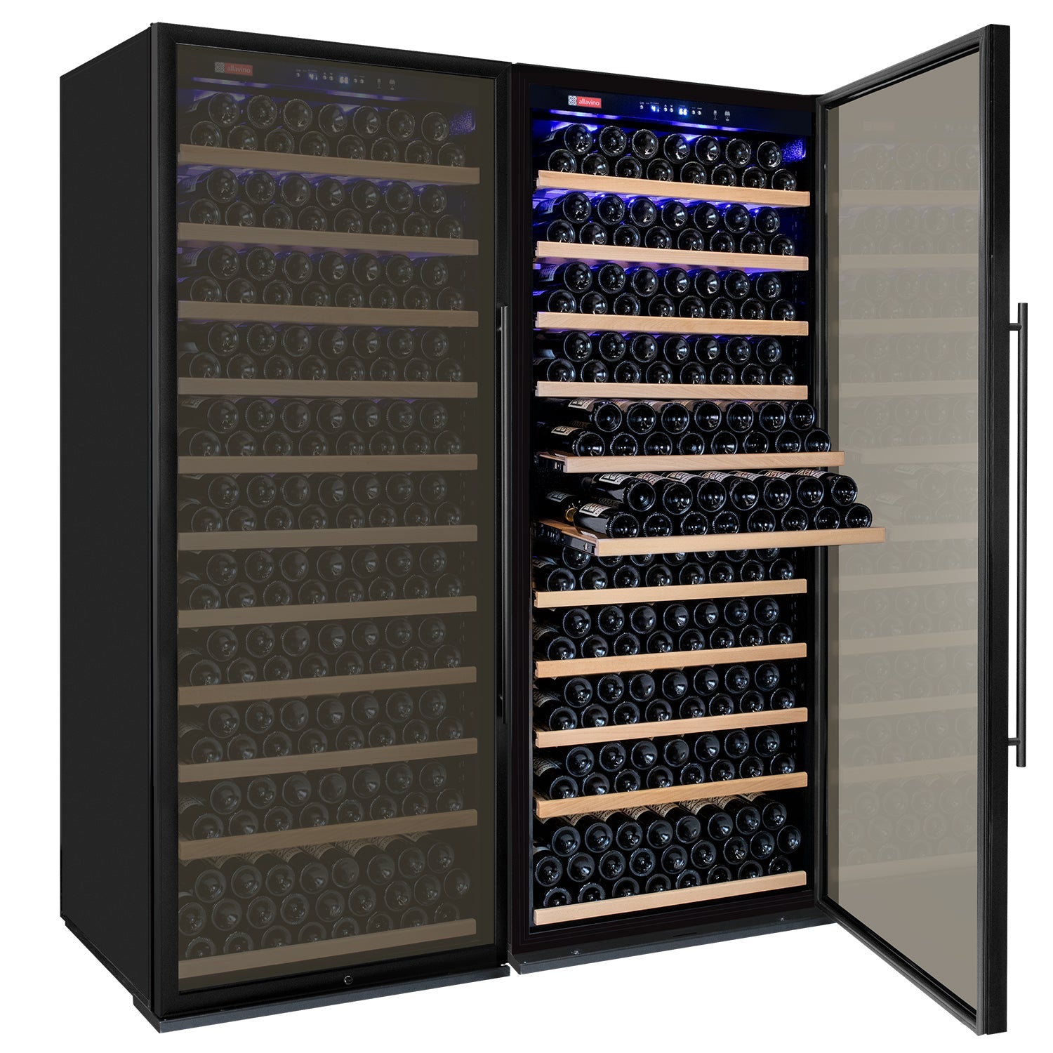 Allavino Vite II Tru-Vino 554 Bottle Dual Zone Black Side-by-Side Wine Refrigerator
