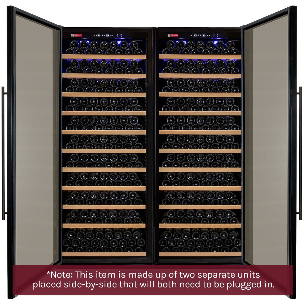Allavino Vite II Tru-Vino 554 Bottle Dual Zone Black Side-by-Side Wine Refrigerator