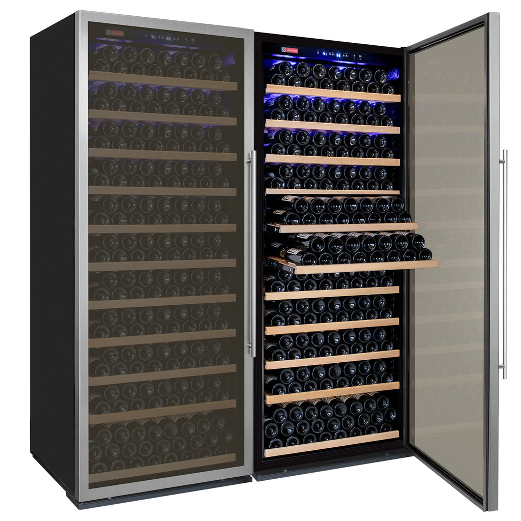 Allavino Vite II Tru-Vino 554 Bottle Dual Zone Stainless Steel Side-by-Side Wine Refrigerator