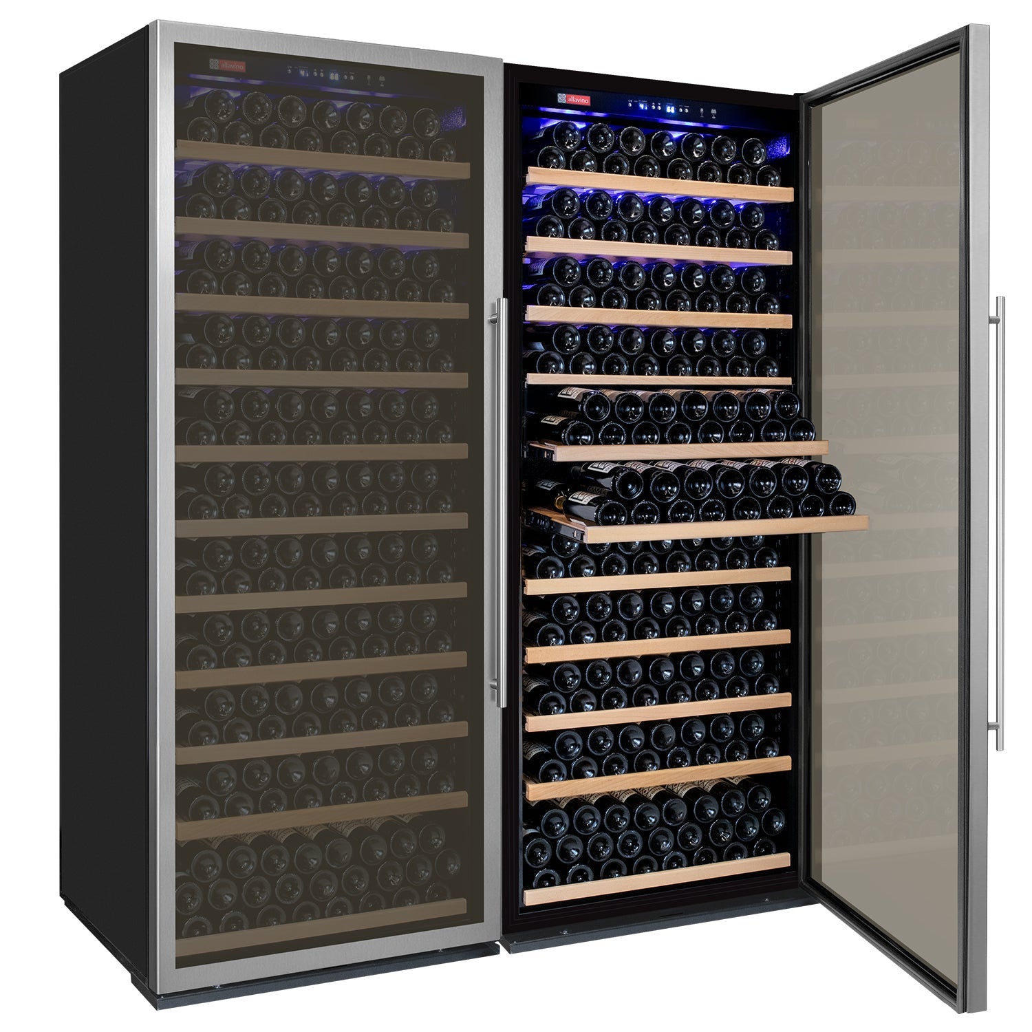 Allavino Vite II Tru-Vino 554 Bottle Dual Zone Stainless Steel Side-by-Side Wine Refrigerator