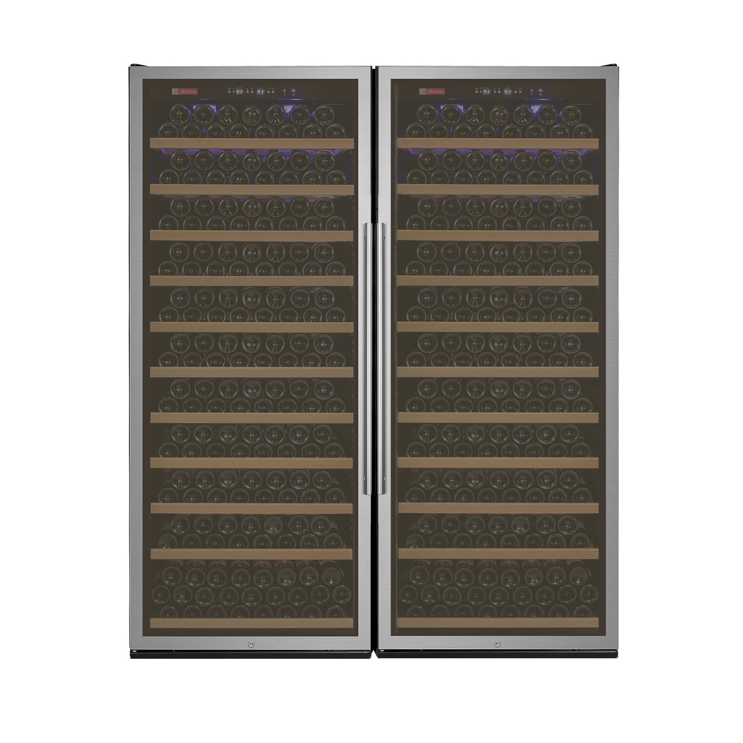 Allavino Vite II Tru-Vino 554 Bottle Dual Zone Stainless Steel Side-by-Side Wine Refrigerator