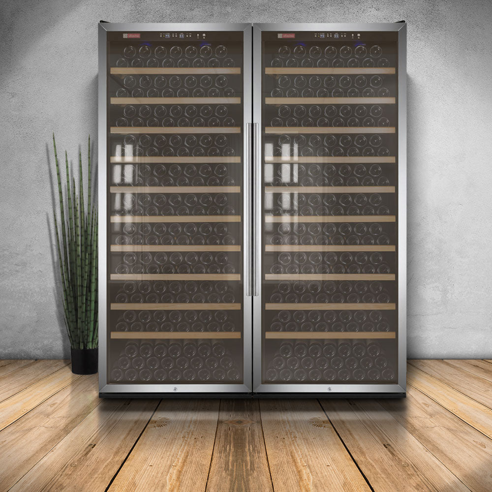 Allavino Vite II Tru-Vino 554 Bottle Dual Zone Stainless Steel Side-by-Side Wine Refrigerator
