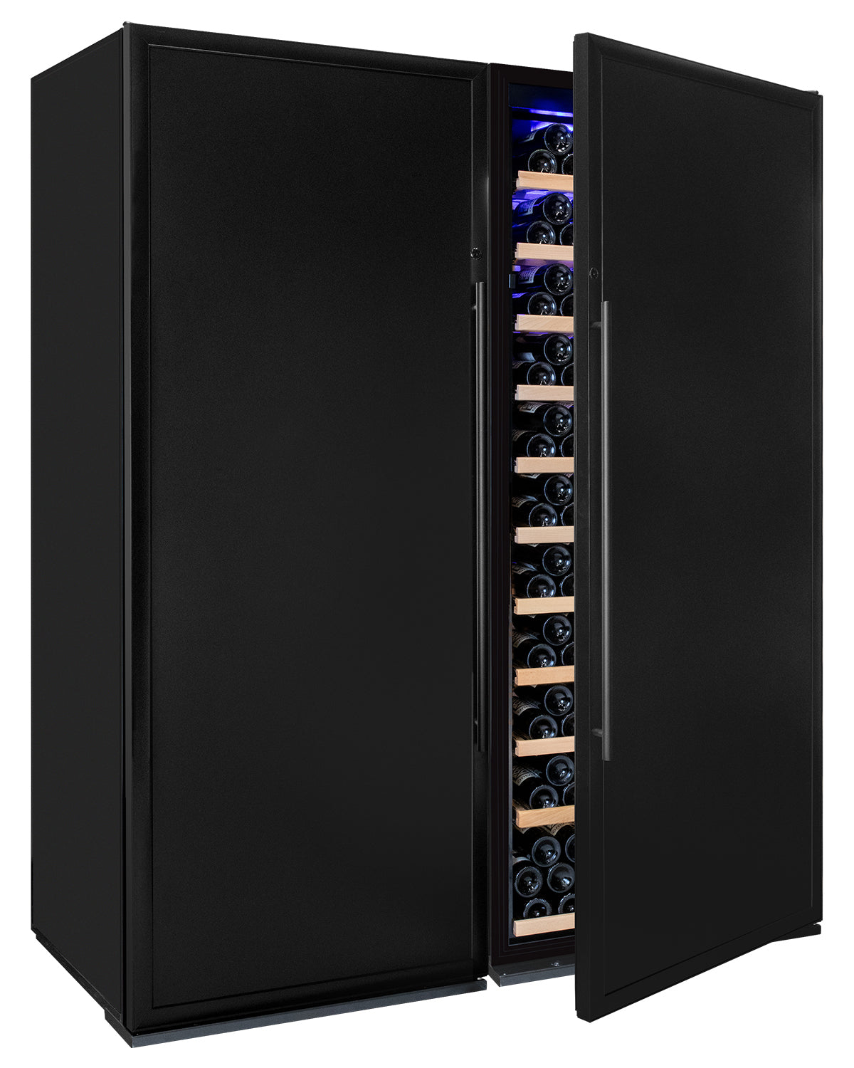 Allavino Vite II Tru-Vino 610 Bottle Dual Zone Solid Black Door Side-by-Side Wine Refrigerator