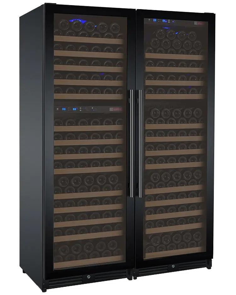 Allavino FlexCount II Tru-Vino 349 Bottle Three Zone Black Side-by-Side Wine Refrigerator