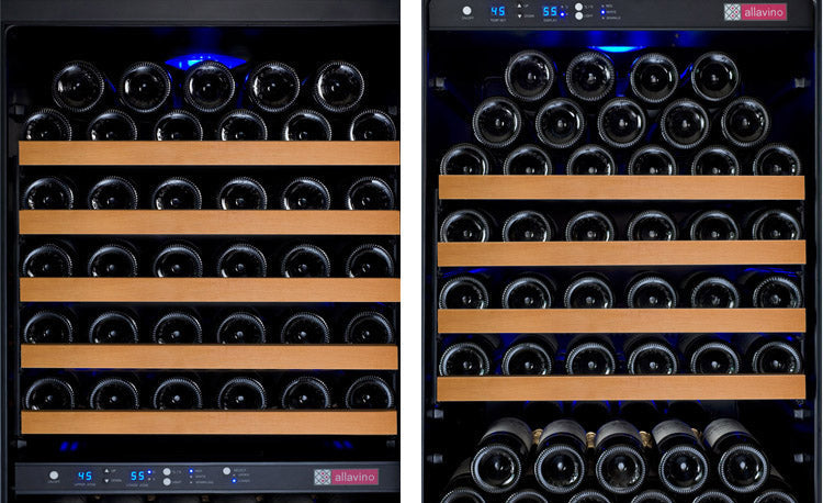 Allavino FlexCount II Tru-Vino 349 Bottle Three Zone Black Side-by-Side Wine Refrigerator