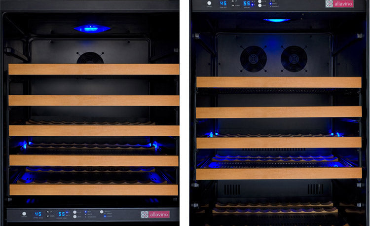 Allavino FlexCount II Tru-Vino 349 Bottle Three Zone Black Side-by-Side Wine Refrigerator