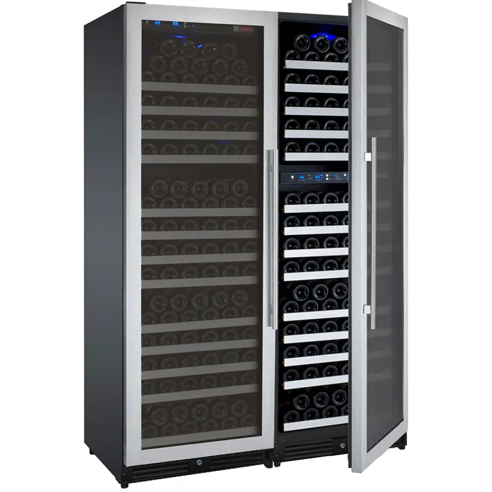 Allavino FlexCount II Tru-Vino 349 Bottle Three Zone Stainless Steel Side-by-Side Wine Refrigerator