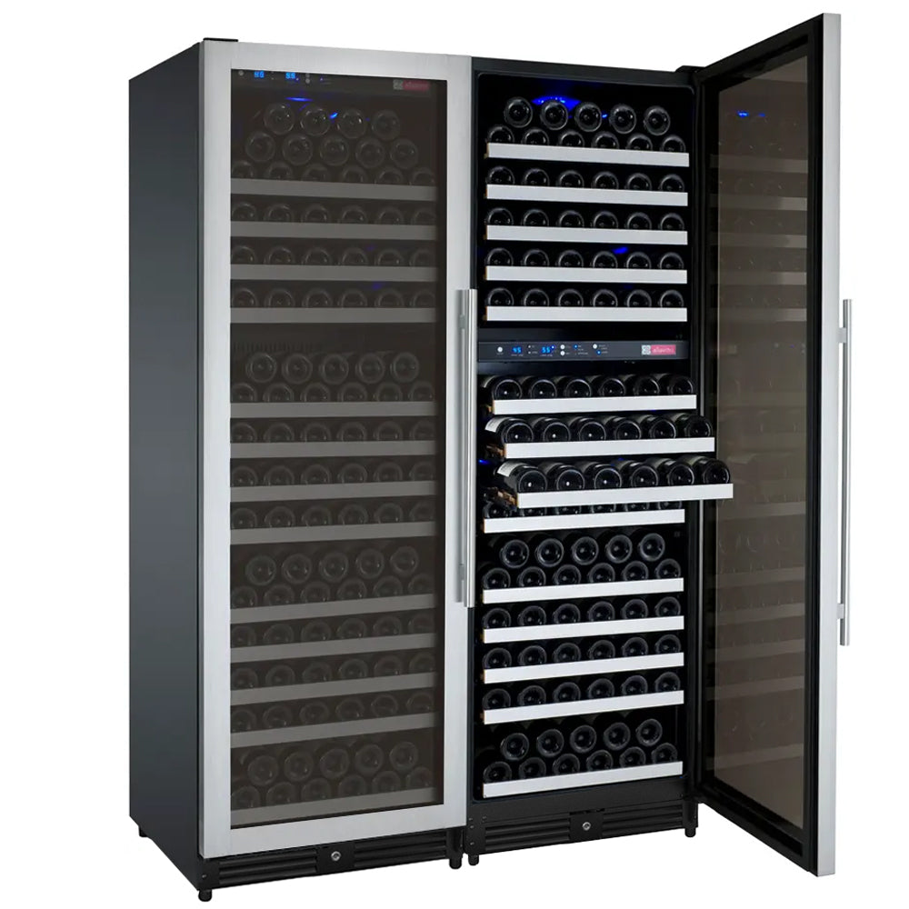 Allavino FlexCount II Tru-Vino 349 Bottle Three Zone Stainless Steel Side-by-Side Wine Refrigerator