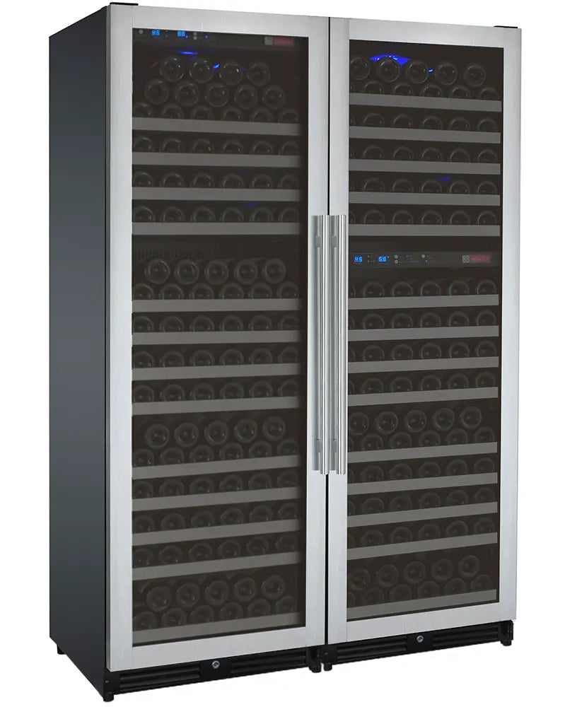 Allavino FlexCount II Tru-Vino 349 Bottle Three Zone Stainless Steel Side-by-Side Wine Refrigerator