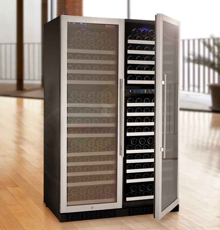 Allavino FlexCount II Tru-Vino 349 Bottle Three Zone Stainless Steel Side-by-Side Wine Refrigerator
