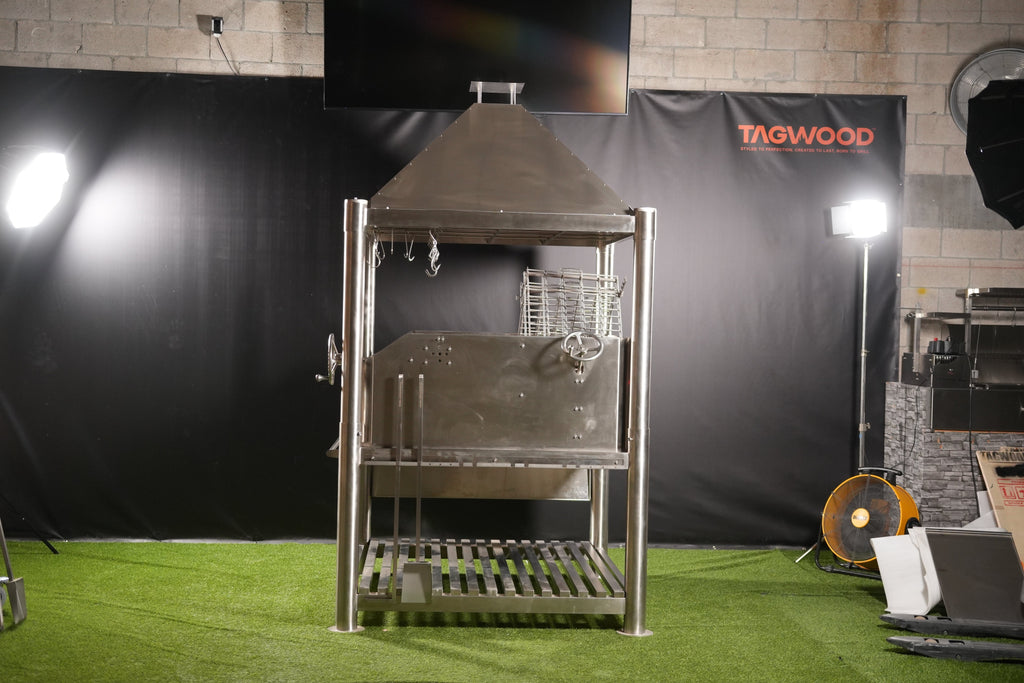 Tagwood BBQ BBQ22SS "The Silver Bullet XL" – All Stainless Steel Argentine Gaucho Grill