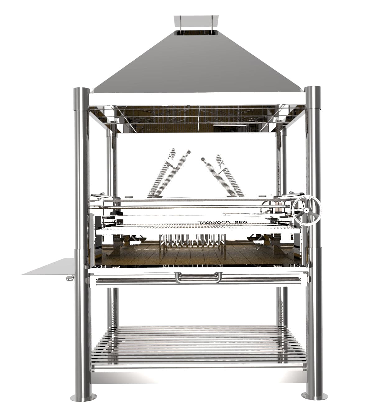 Tagwood BBQ BBQ22SS "The Silver Bullet XL" – All Stainless Steel Argentine Gaucho Grill