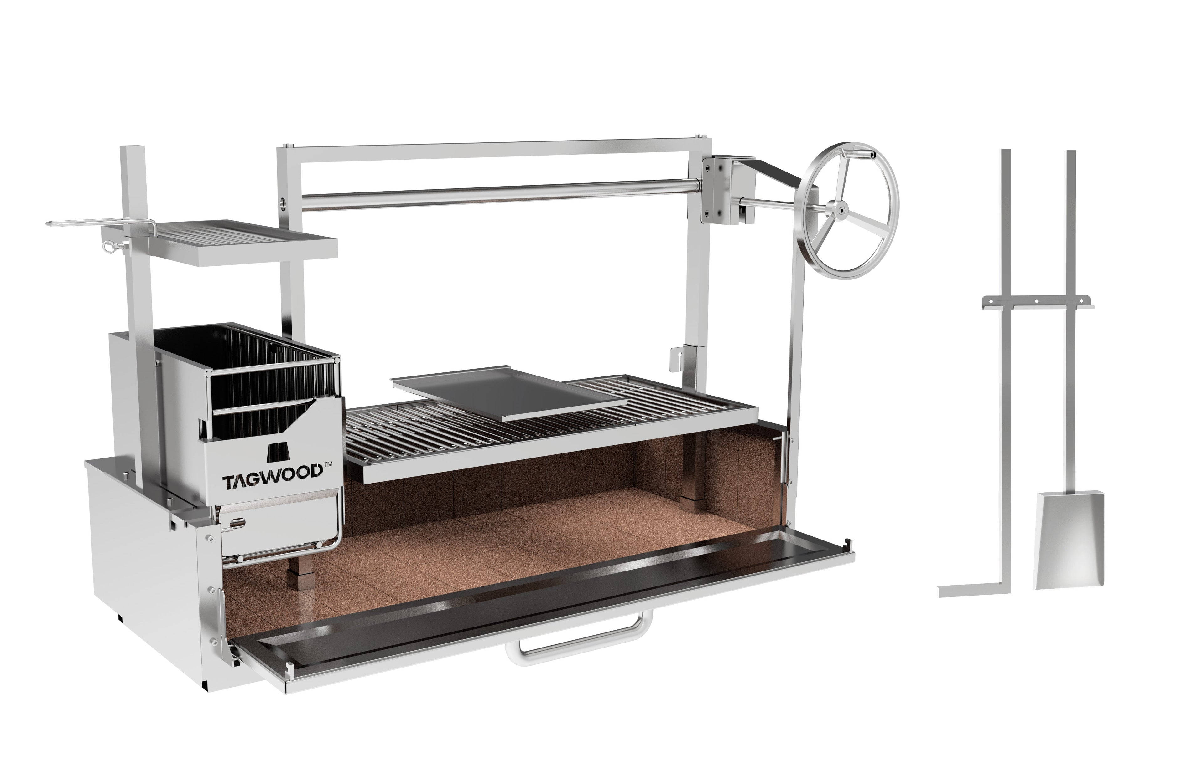 Tagwood BBQ25SS XL Built-In Santa Maria Argentine Grill – 304 Stainless Steel