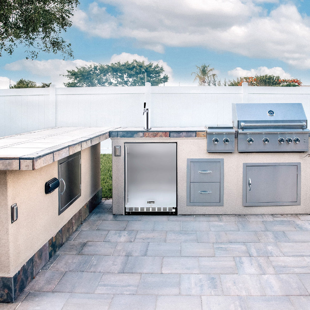 Kegco HK38SSU-1 24" Single Tap Outdoor Built-In Stainless Steel Kegerator