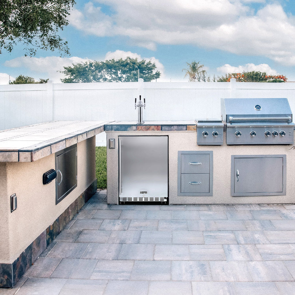 Kegco HK38SSU-3 24" Triple Tap Outdoor Built-In Stainless Steel Kegerator