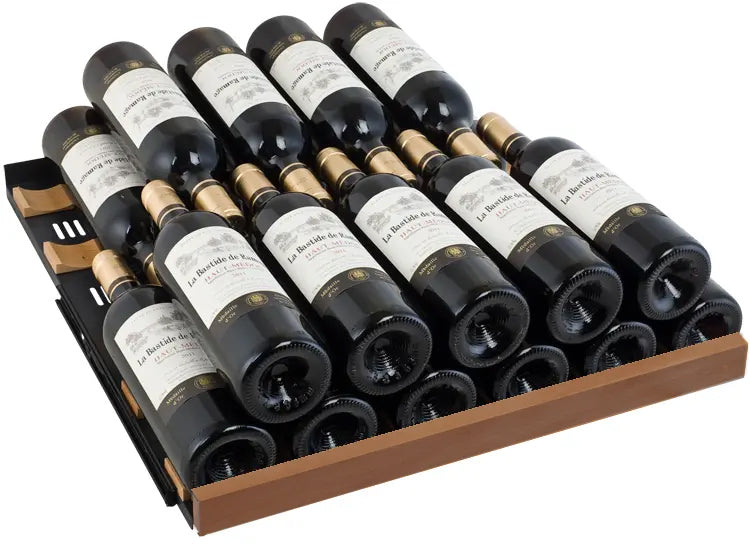Allavino Reserva Series 317 Bottle Three Zone Tall Side-by-Side Wine Refrigerator with Black Metal Doors