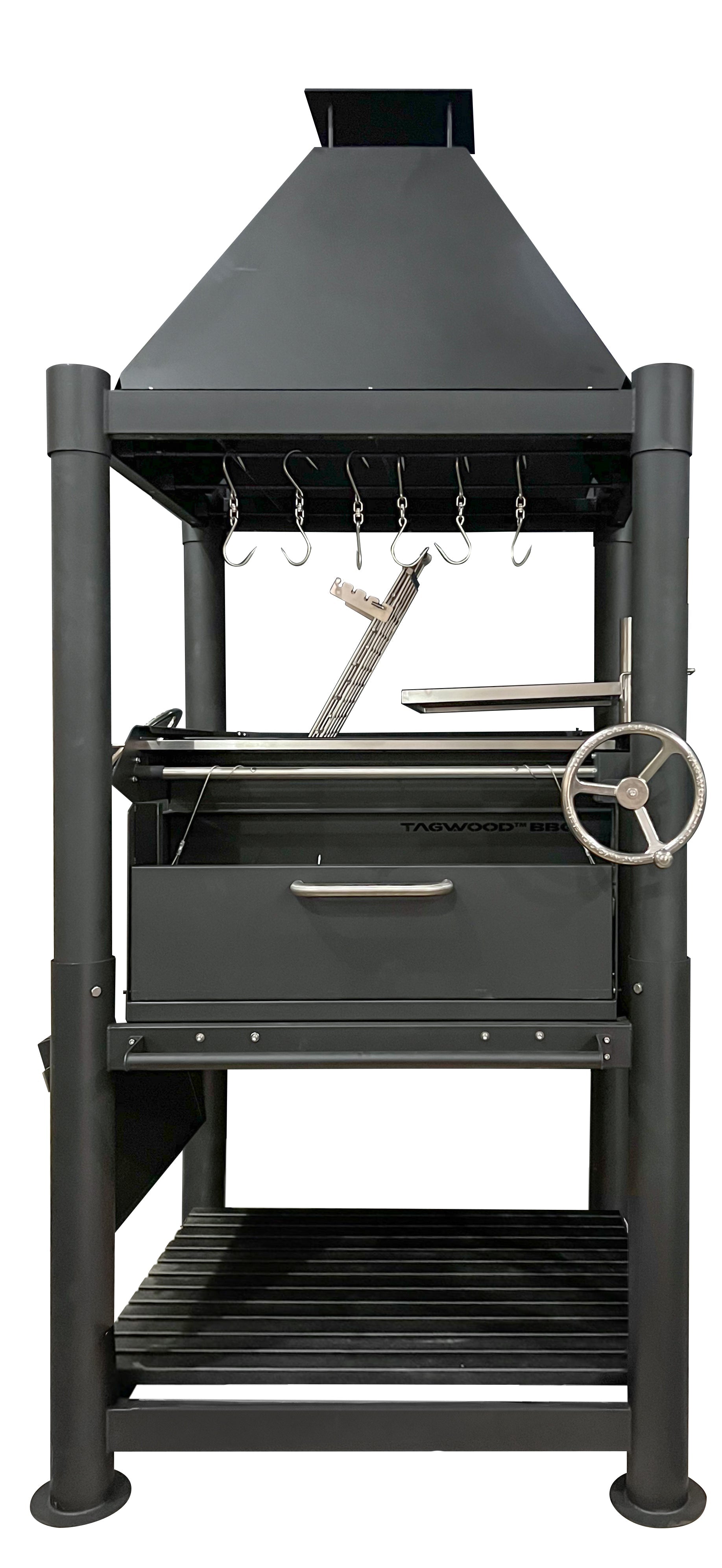 Tagwood BBQ02SIB Argentine Santa Maria Style Gaucho Grill – All Black Edition