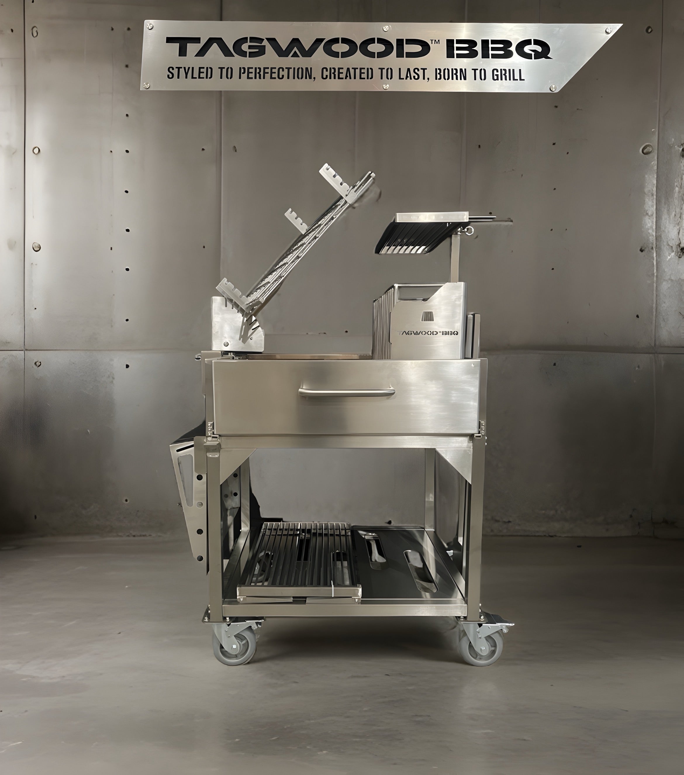 Tagwood BBQ33SS Argentine Clamp Grill with Firebox – 304 Stainless Steel
