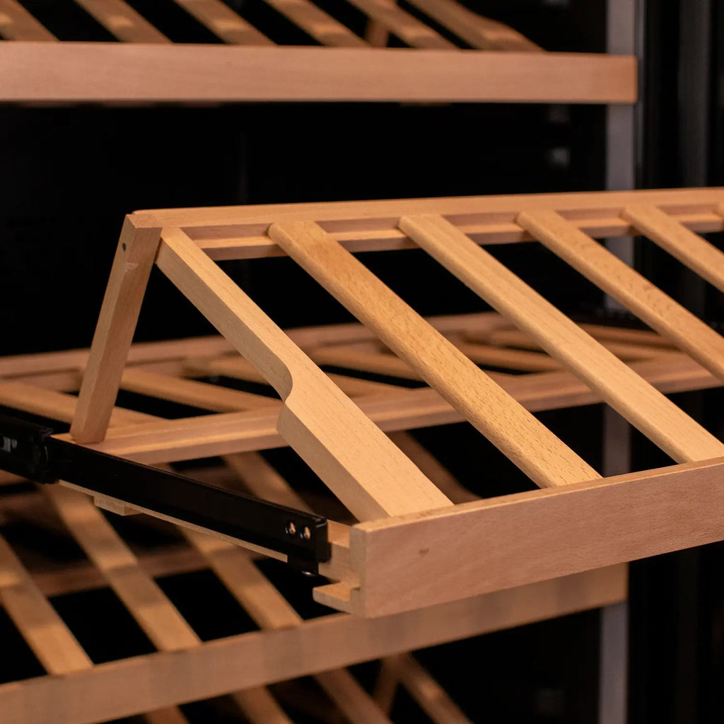 Allavino 248 Bottle Single Zone Black Glass Wine Refrigerator with Display Shelving (Left Hinge)