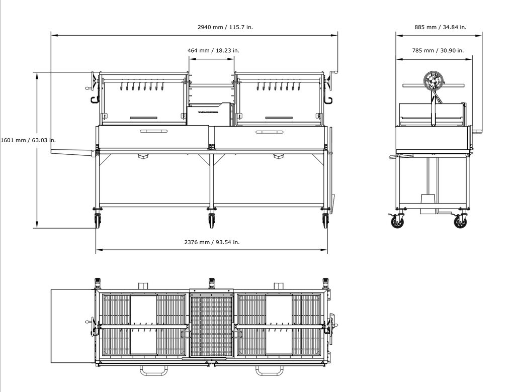 Tagwood BBQ24SS Double Argentine Santa Maria Grill – 304 Stainless Steel