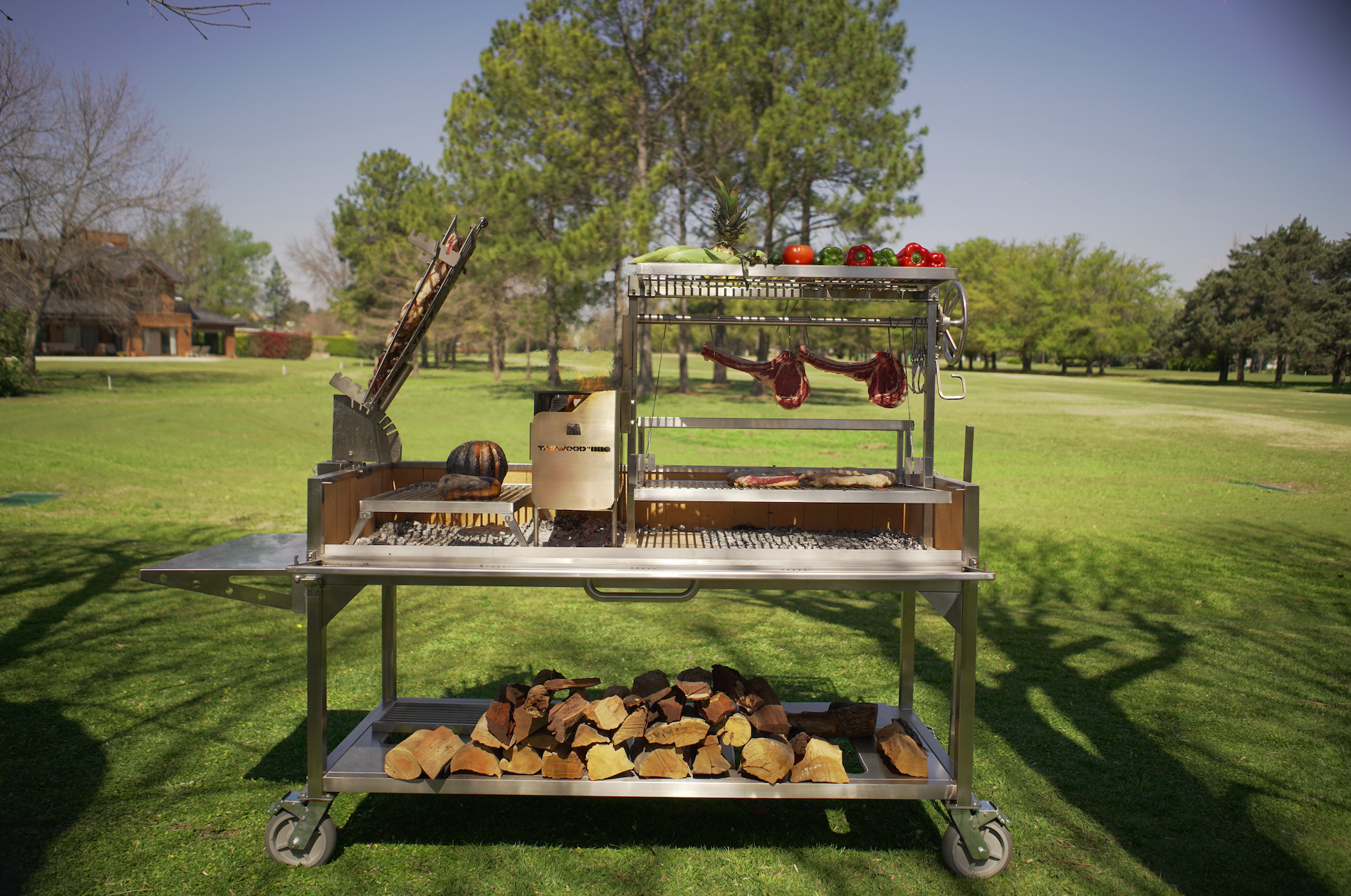 Tagwood BBQ26SS Premium XL Argentine Santa Maria Grill – 304 Stainless Steel