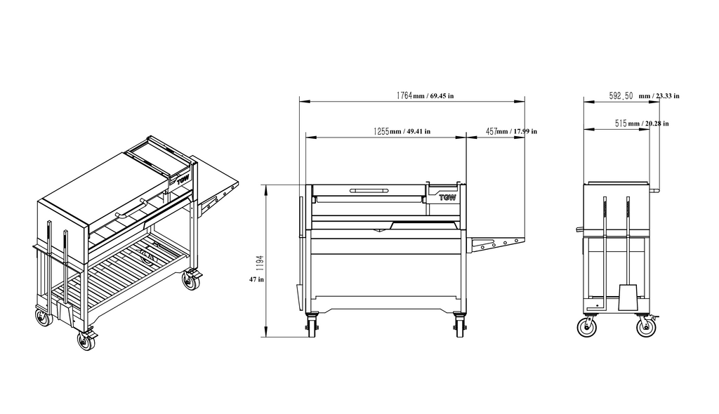 Tagwood BBQ18SI Argentine Style Grill – Chief Series All-Black Edition