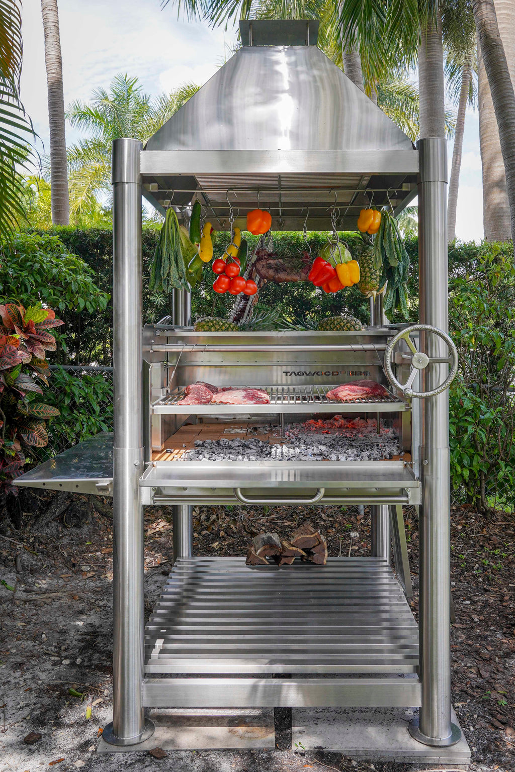 Tagwood BBQ12SS XL Argentine Santa Maria Grill – All 304 Stainless Steel "Beast on Steroids"