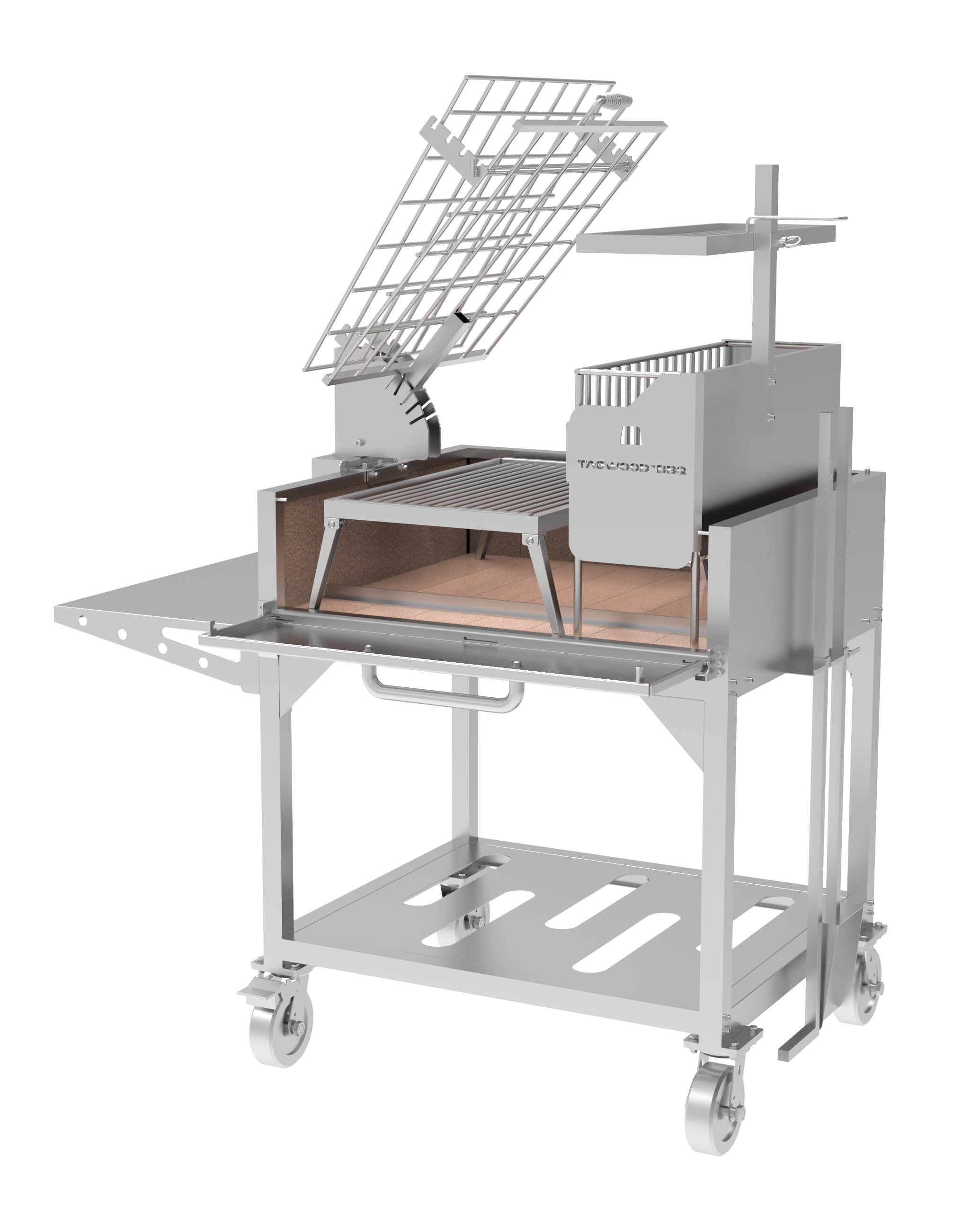 Tagwood BBQ33SS Argentine Clamp Grill with Firebox – 304 Stainless Steel
